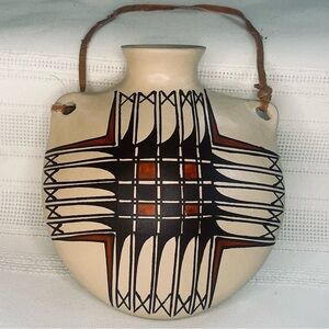 Mata Ortiz Mexican Pottery Canteen‎ Signed Angela Corona